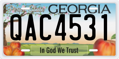 GA license plate QAC4531