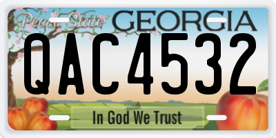 GA license plate QAC4532