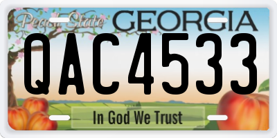 GA license plate QAC4533