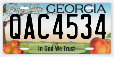 GA license plate QAC4534