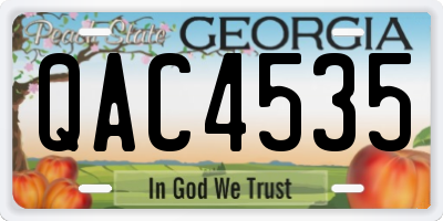 GA license plate QAC4535