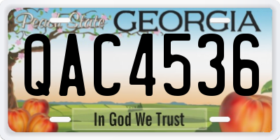 GA license plate QAC4536