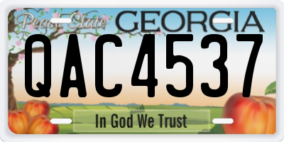 GA license plate QAC4537