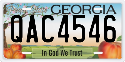GA license plate QAC4546