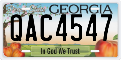 GA license plate QAC4547