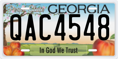 GA license plate QAC4548