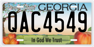 GA license plate QAC4549