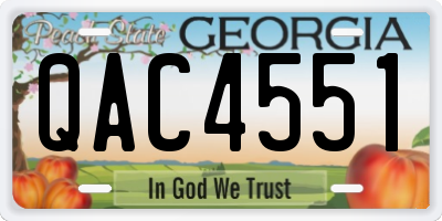 GA license plate QAC4551