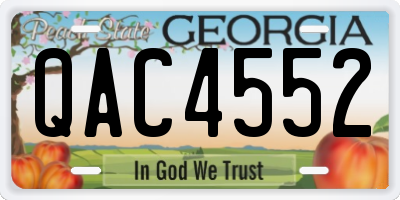 GA license plate QAC4552