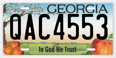 GA license plate QAC4553