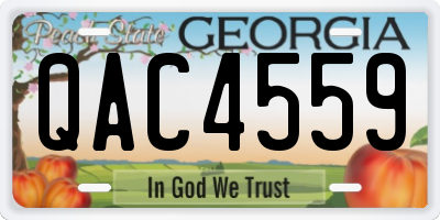 GA license plate QAC4559