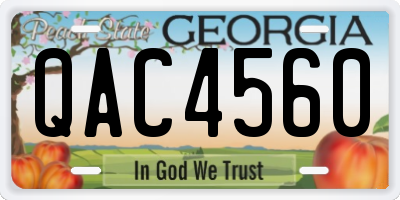 GA license plate QAC4560