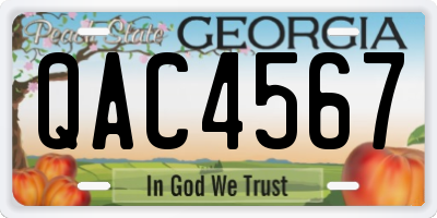 GA license plate QAC4567