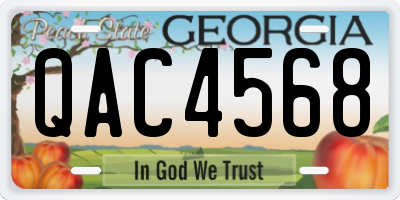 GA license plate QAC4568