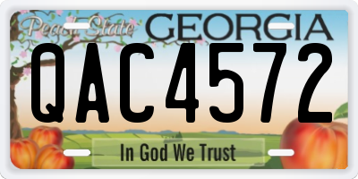 GA license plate QAC4572