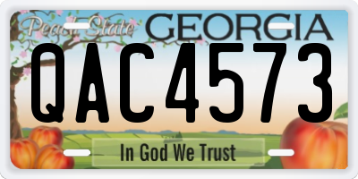 GA license plate QAC4573