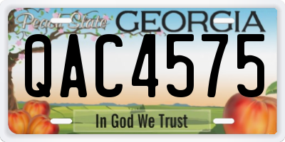 GA license plate QAC4575