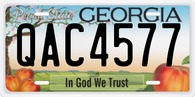 GA license plate QAC4577