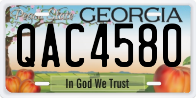 GA license plate QAC4580