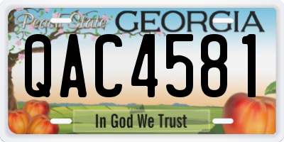 GA license plate QAC4581