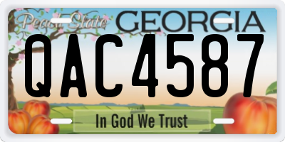 GA license plate QAC4587