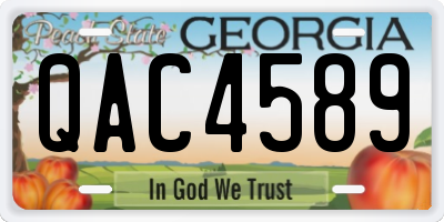 GA license plate QAC4589