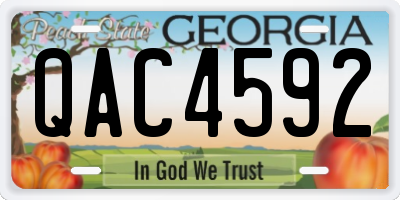 GA license plate QAC4592