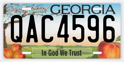 GA license plate QAC4596
