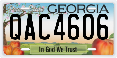 GA license plate QAC4606