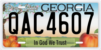 GA license plate QAC4607