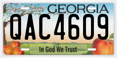 GA license plate QAC4609