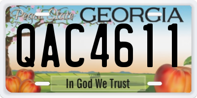 GA license plate QAC4611