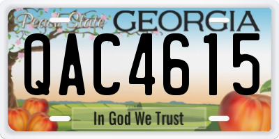GA license plate QAC4615