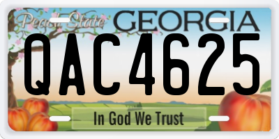 GA license plate QAC4625
