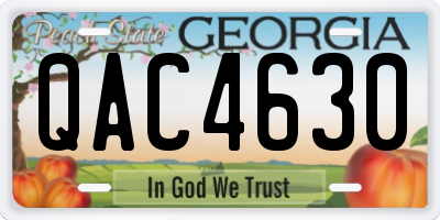 GA license plate QAC4630