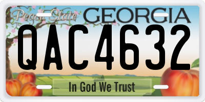 GA license plate QAC4632