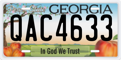 GA license plate QAC4633