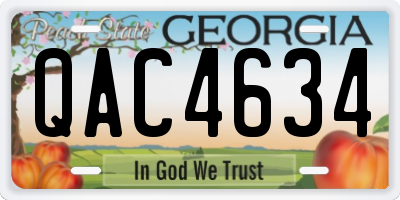 GA license plate QAC4634