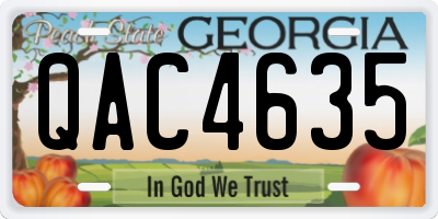 GA license plate QAC4635