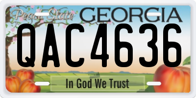 GA license plate QAC4636