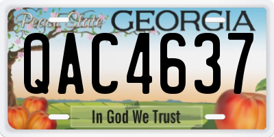 GA license plate QAC4637