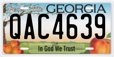 GA license plate QAC4639