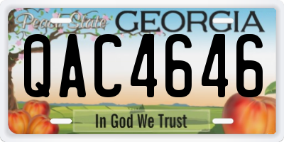 GA license plate QAC4646