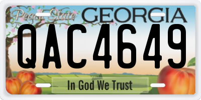 GA license plate QAC4649