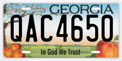 GA license plate QAC4650
