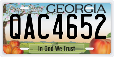 GA license plate QAC4652