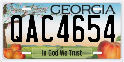 GA license plate QAC4654