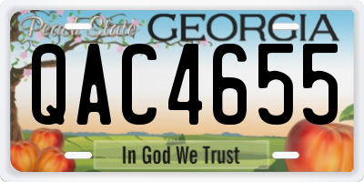 GA license plate QAC4655