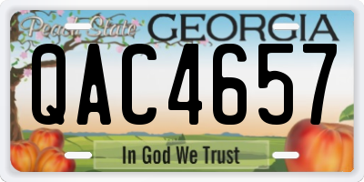 GA license plate QAC4657