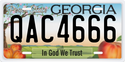 GA license plate QAC4666